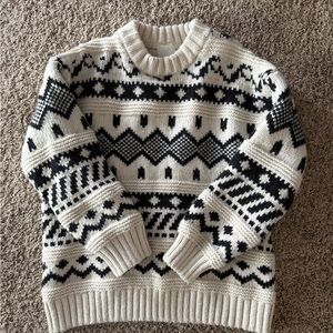 H&M Black and White Crewneck Sweater